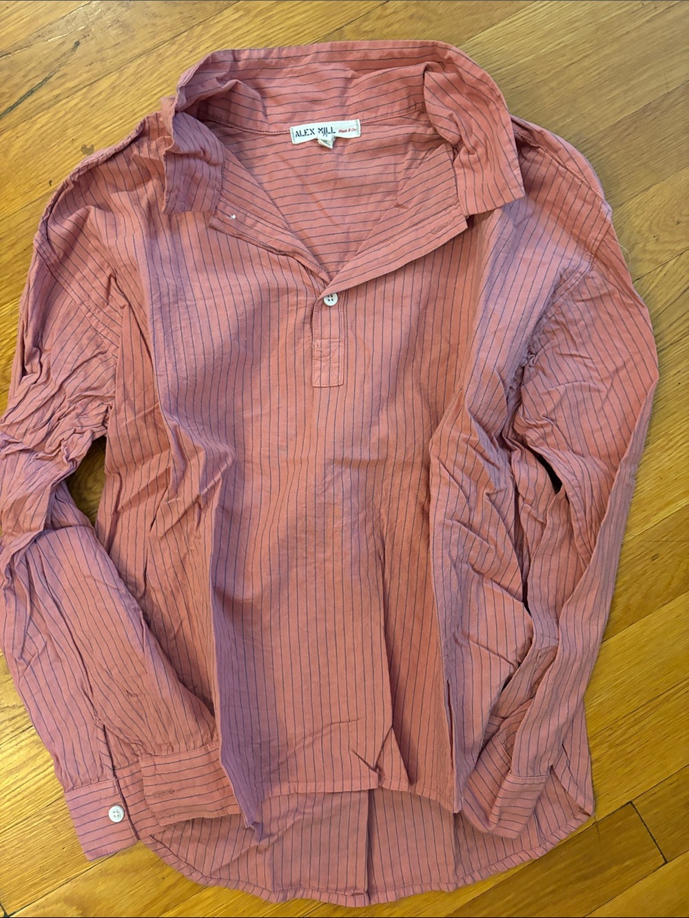 Alex Mill women’s Pink Striped Button-Neck Shirt